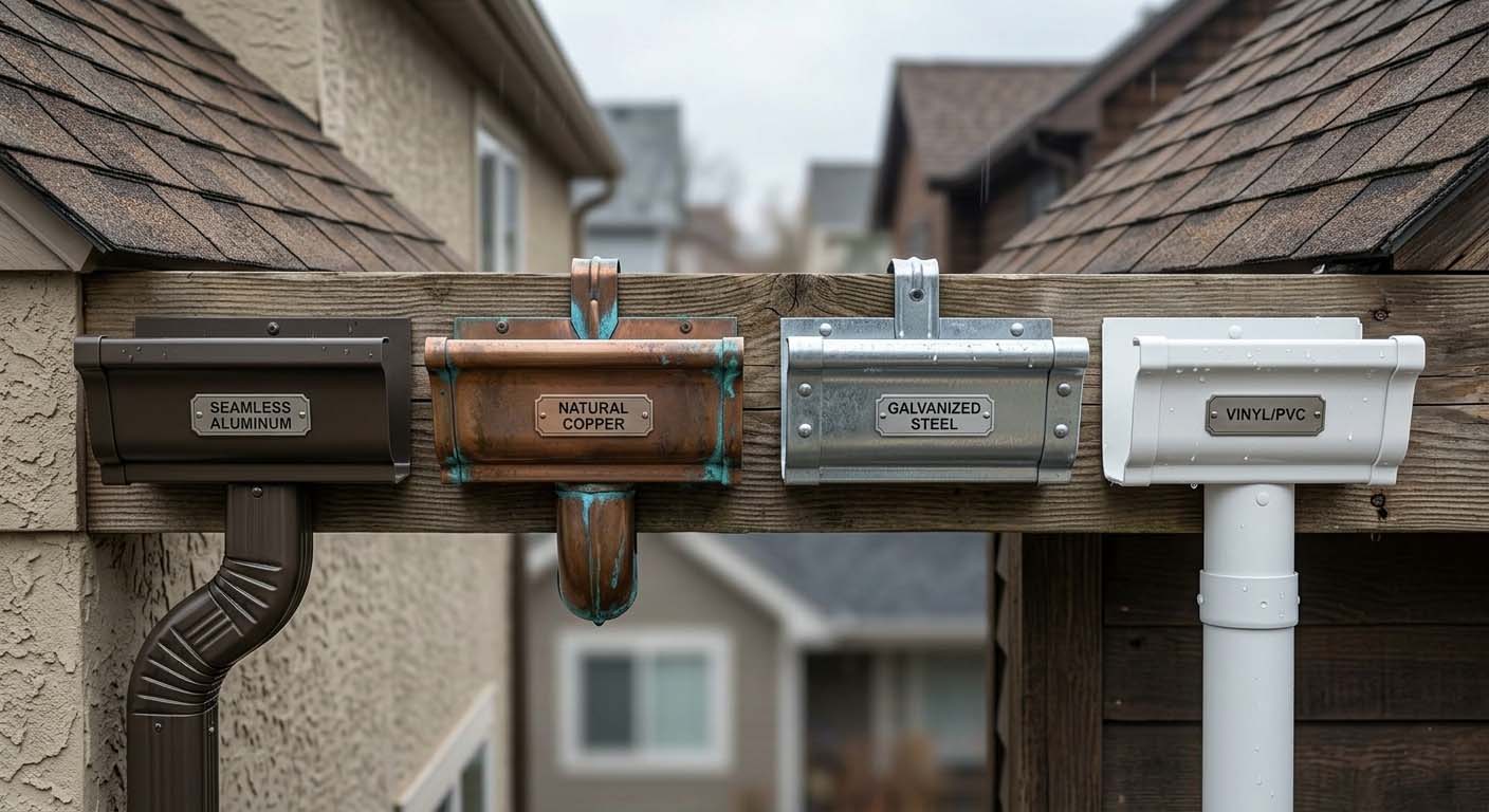 New seamless gutters installed on an Alberta home